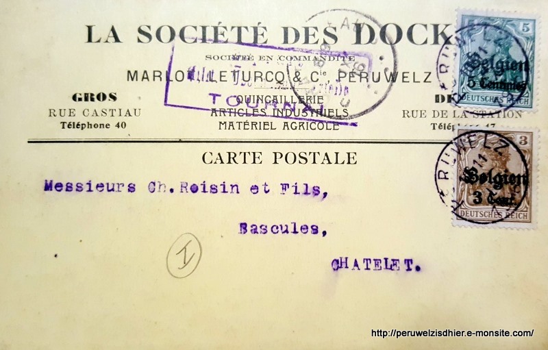 Docks carte postale 1916 pour chatelet r